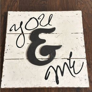 Wooden “You & Me” square wall decor!